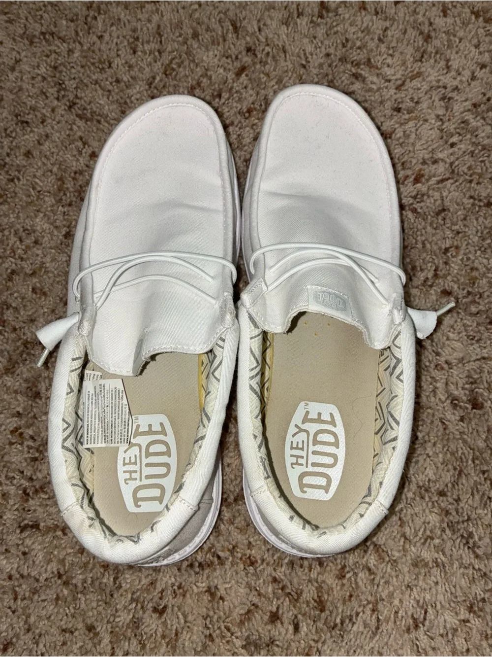 Hey Dude White Slip-On Loafers for Men